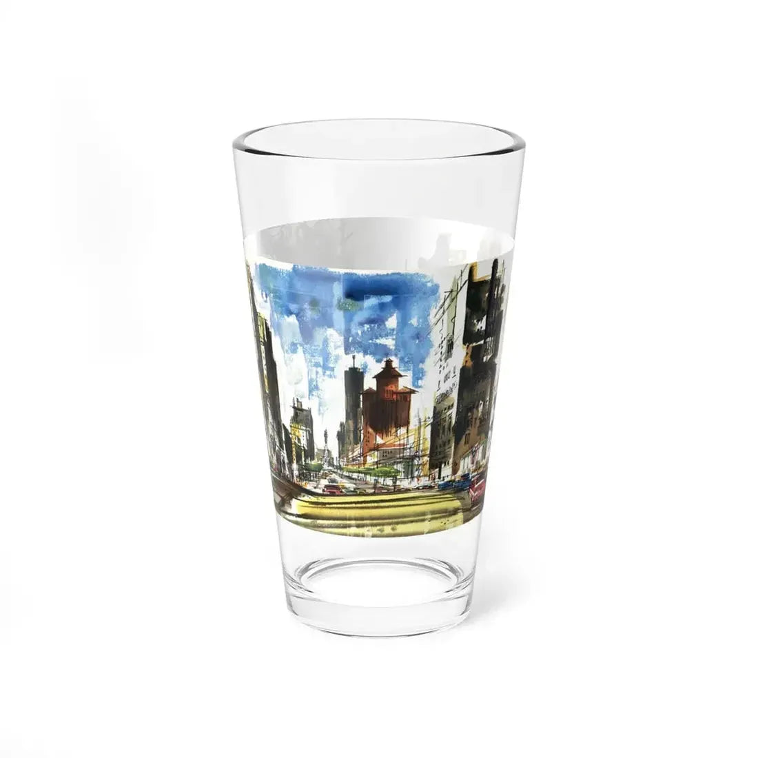 Michigan Avenue North of the Bridg (Magazine Illustration) Pint Glass 16oz 16oz - Go Mug Yourself