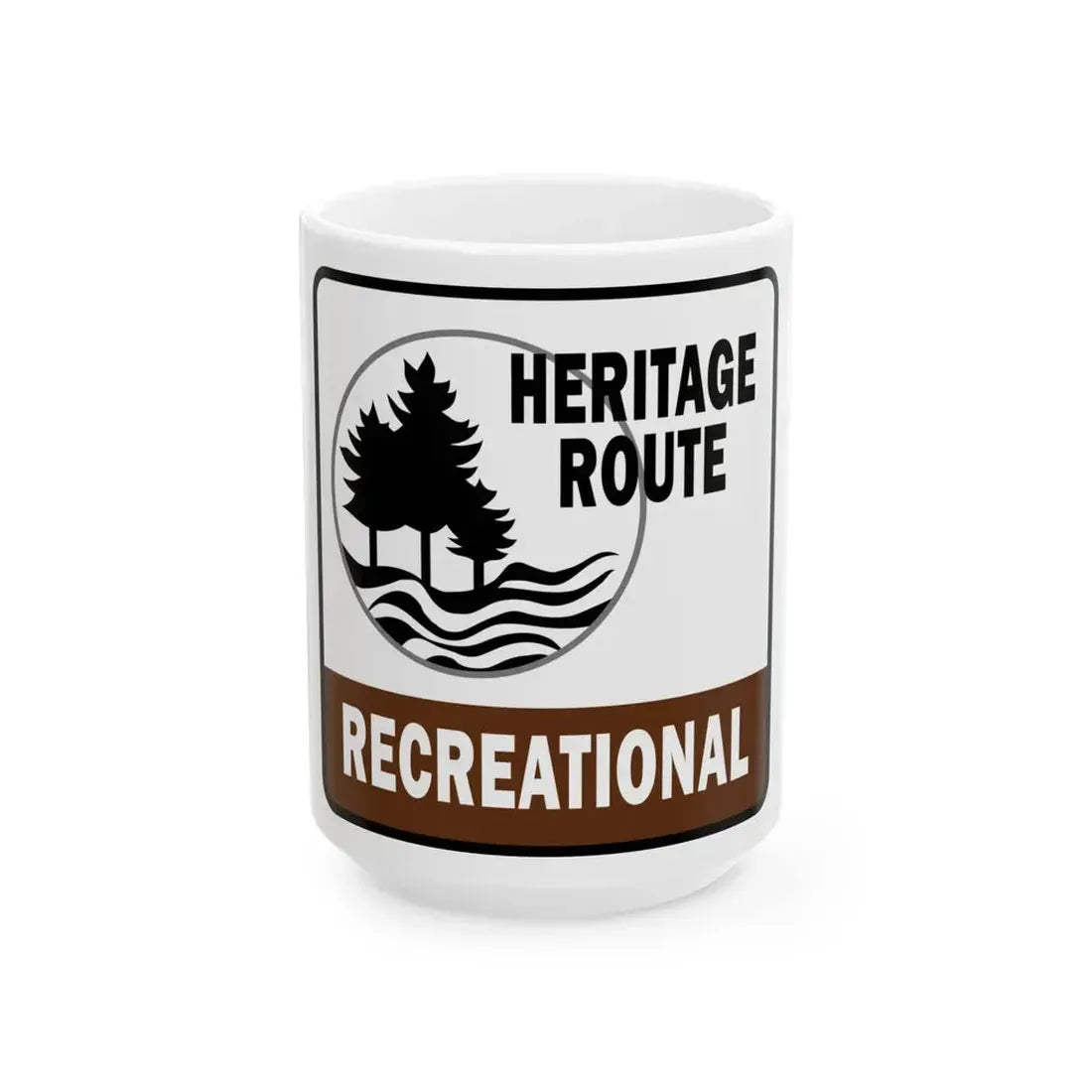 Michigan Recreational Heritage Route (Michigan) (Road Sign) White Coffee Mug 15oz - Go Mug Yourself