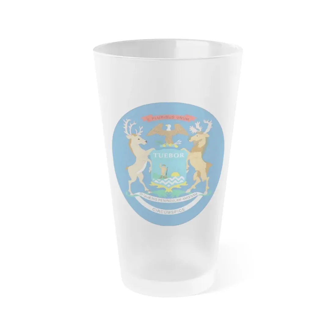 Michigan State Seal NARA - Frosted Pint Glass 16oz 16oz Frosted - Go Mug Yourself