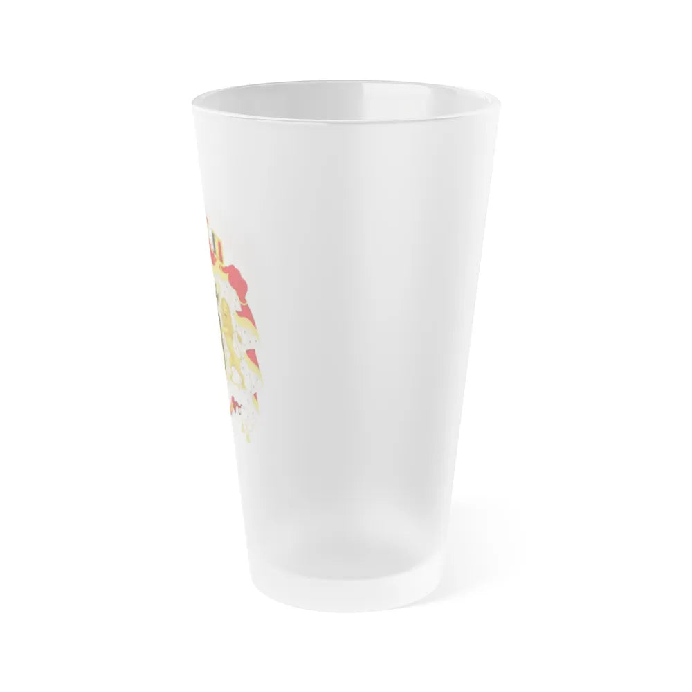 Middle coat of arms of Belgium - Frosted Pint Glass 16oz-Go Mug Yourself
