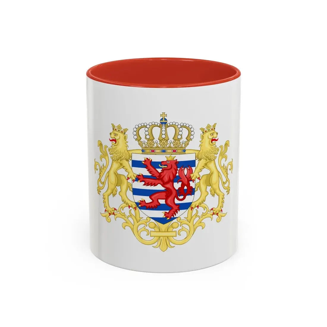 Middle coat of arms of Luxembourg - Accent Coffee Mug 11oz Red - Go Mug Yourself