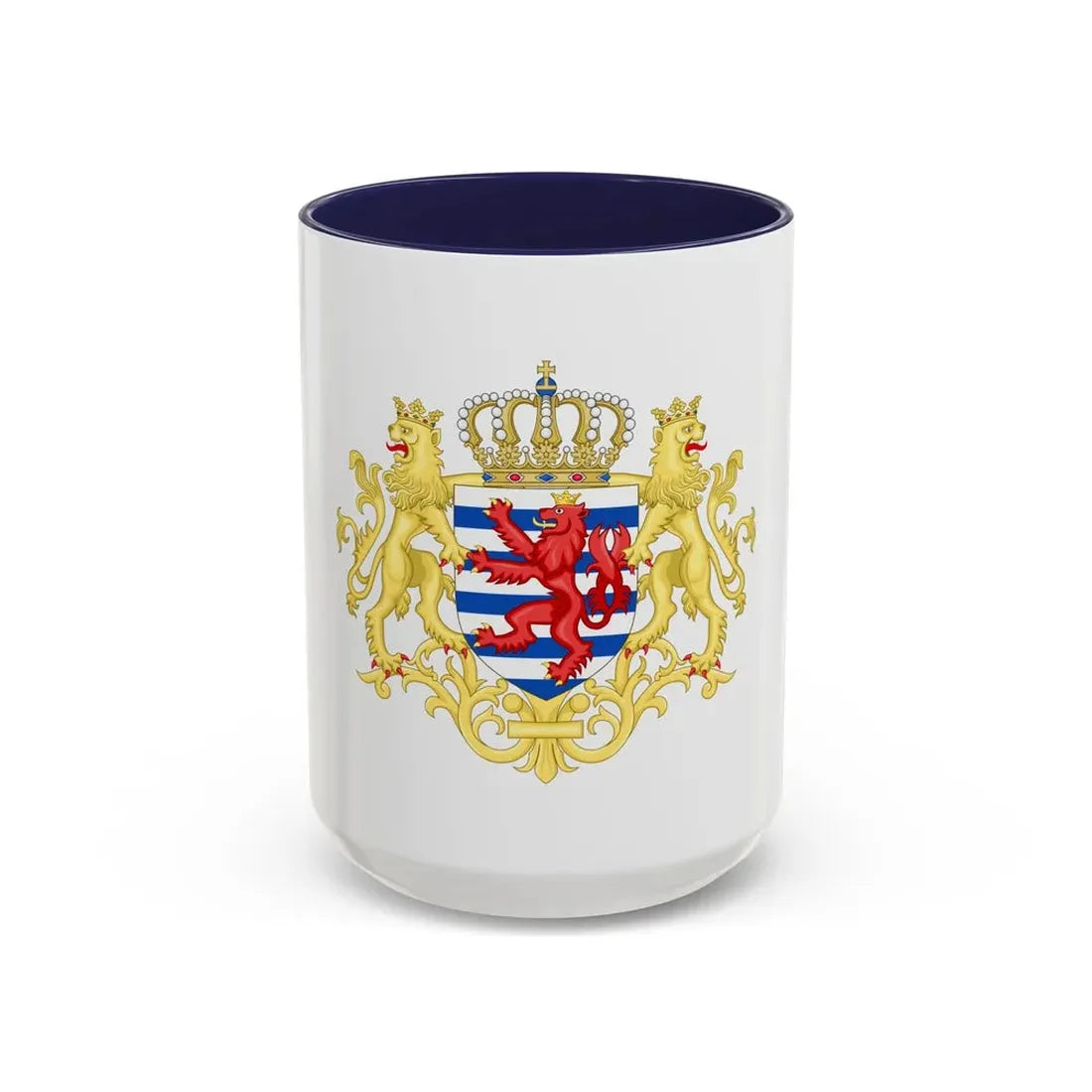 Middle coat of arms of Luxembourg - Accent Coffee Mug 15oz Navy - Go Mug Yourself