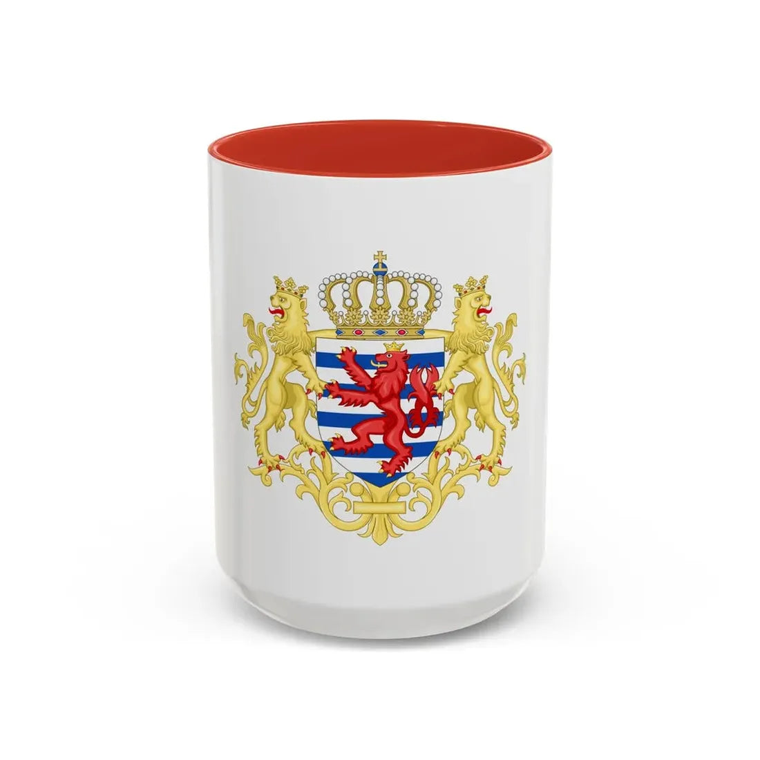 Middle coat of arms of Luxembourg - Accent Coffee Mug 15oz Red - Go Mug Yourself