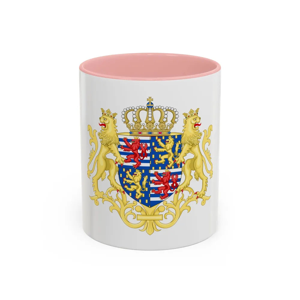 Middle coat of arms of the Grand Duke of Luxembourg (2000) - Accent Coffee Mug 11oz Pink - Go Mug Yourself