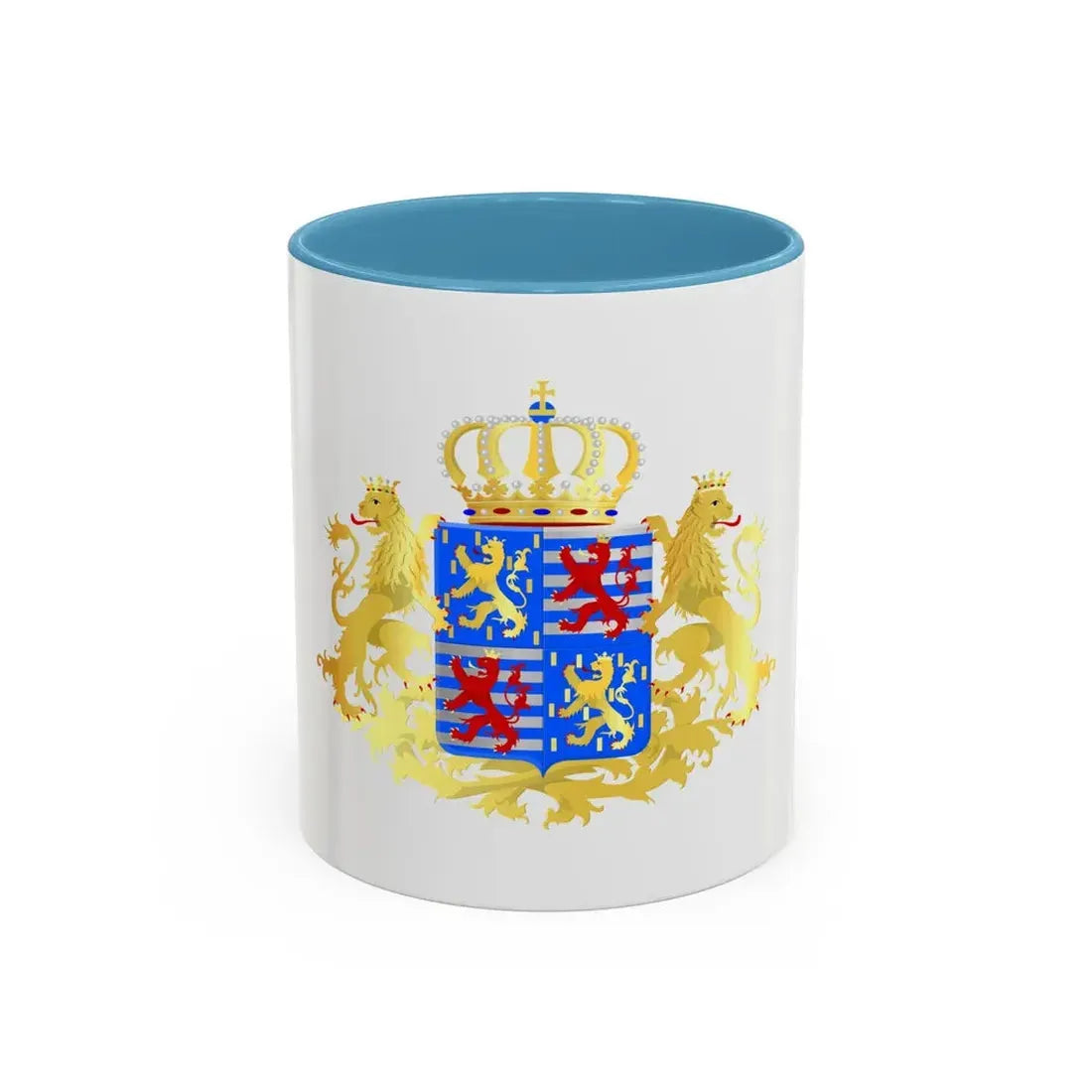 Middle coat of arms of the Grand Dukes of Luxembourg prior to 2000 - Accent Coffee Mug 11oz Light Blue - Go Mug Yourself