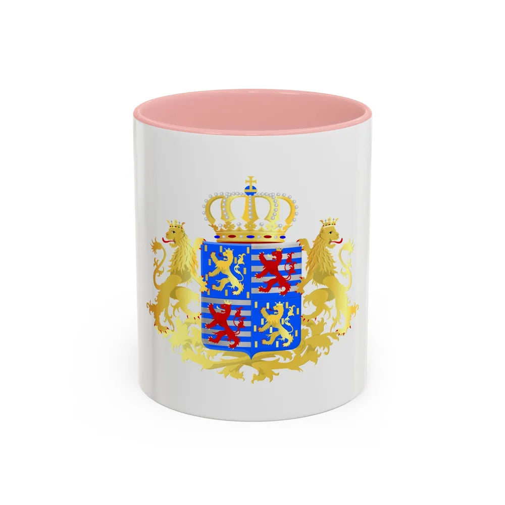 Middle coat of arms of the Grand Dukes of Luxembourg prior to 2000 - Accent Coffee Mug 11oz Pink - Go Mug Yourself