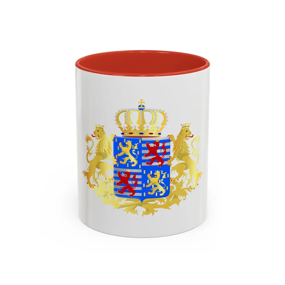 Middle coat of arms of the Grand Dukes of Luxembourg prior to 2000 - Accent Coffee Mug 11oz Red - Go Mug Yourself