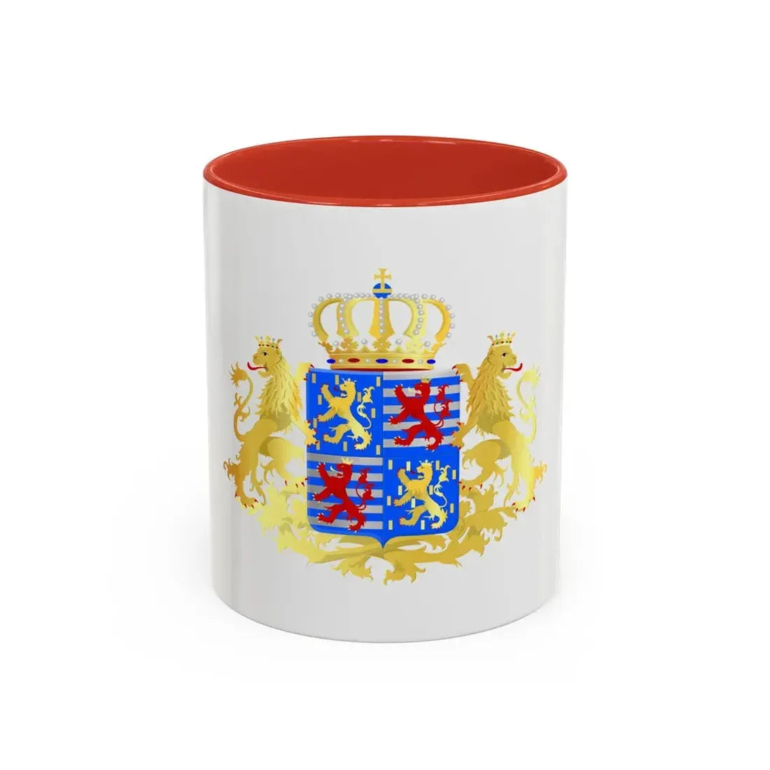 Middle coat of arms of the Grand Dukes of Luxembourg prior to 2000 - Accent Coffee Mug 11oz Red - Go Mug Yourself