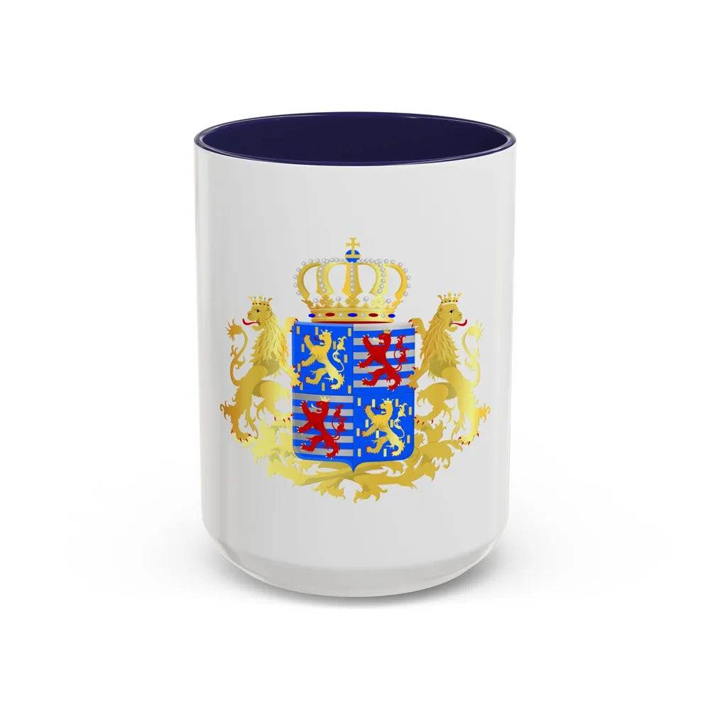 Middle coat of arms of the Grand Dukes of Luxembourg prior to 2000 - Accent Coffee Mug 15oz Navy - Go Mug Yourself
