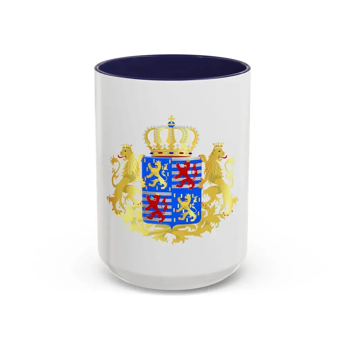 Middle coat of arms of the Grand Dukes of Luxembourg prior to 2000 - Accent Coffee Mug 15oz Navy - Go Mug Yourself