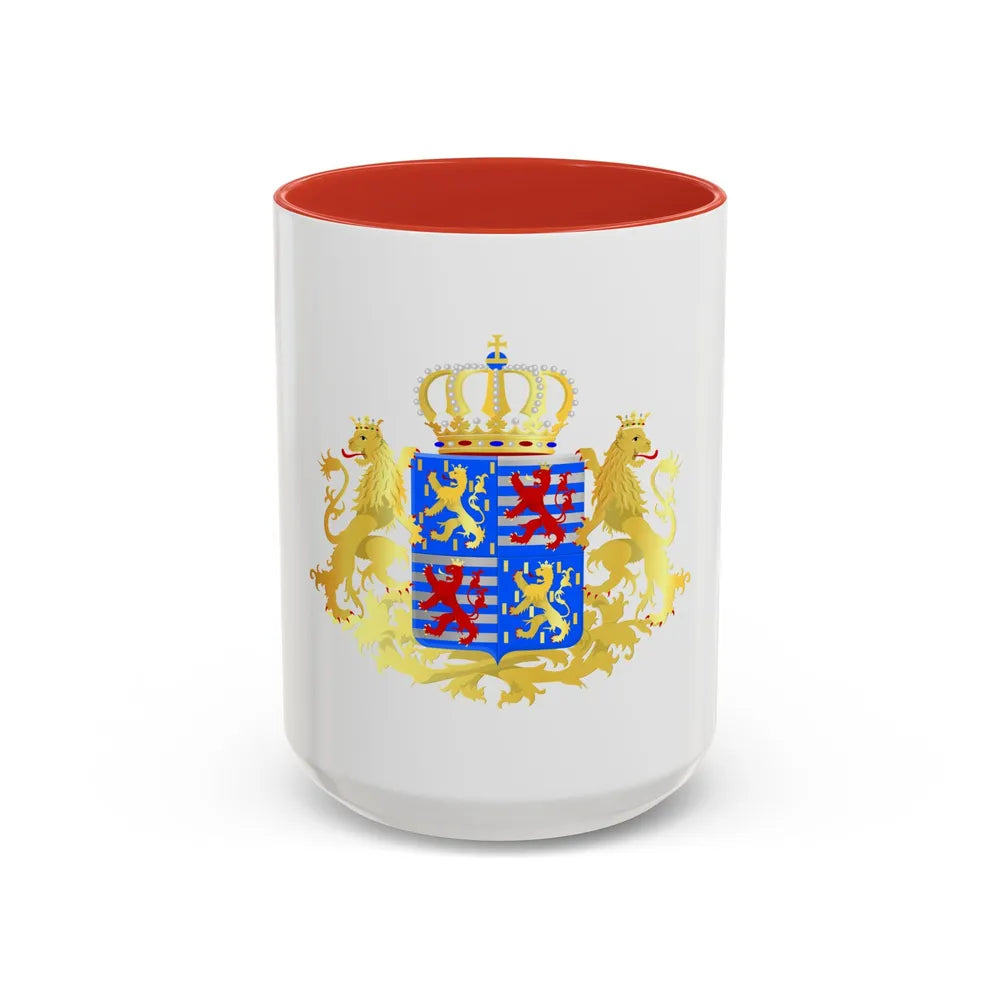 Middle coat of arms of the Grand Dukes of Luxembourg prior to 2000 - Accent Coffee Mug 15oz Red - Go Mug Yourself