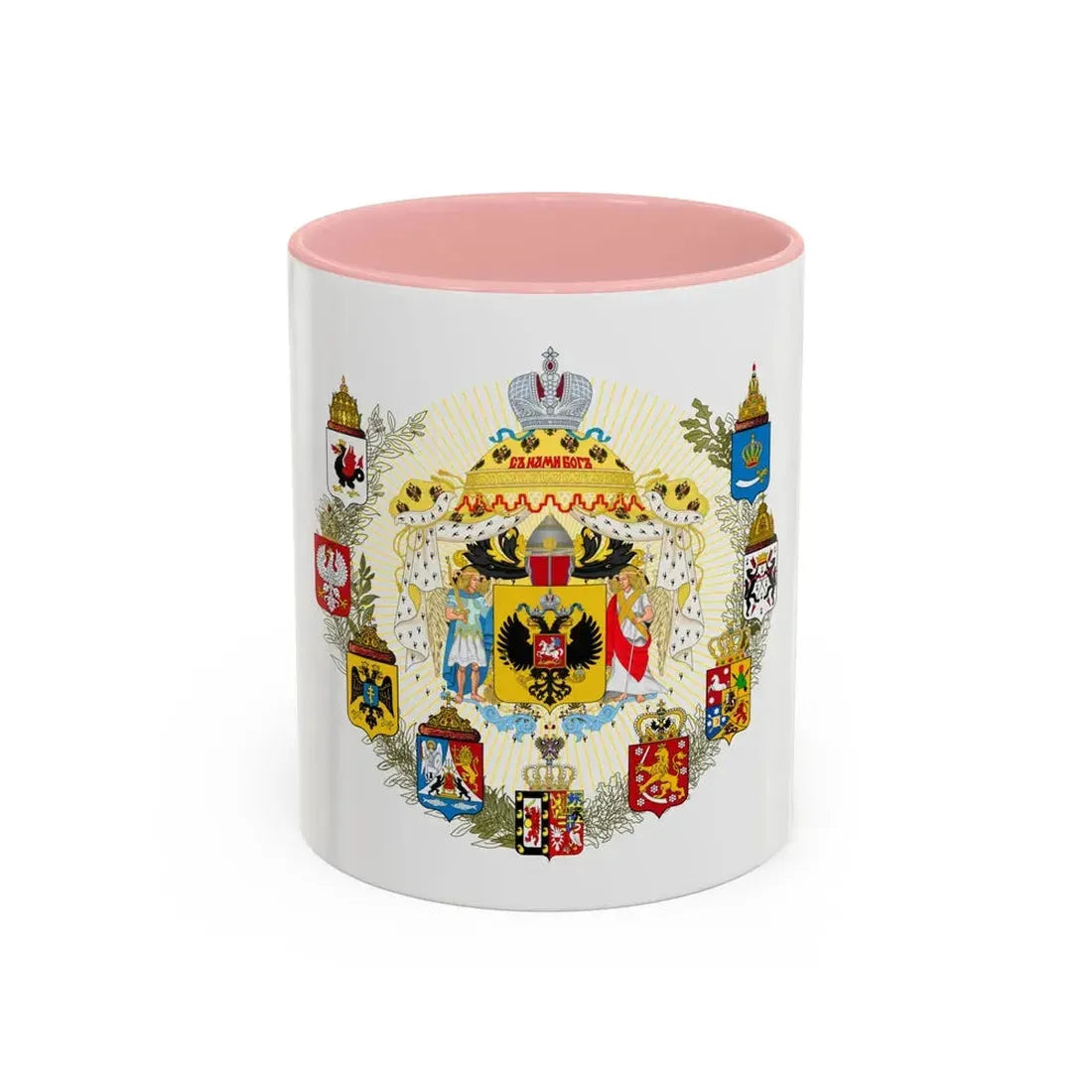 Middle Coat of Arms of the Russian Empire - Accent Coffee Mug 11oz Pink - Go Mug Yourself