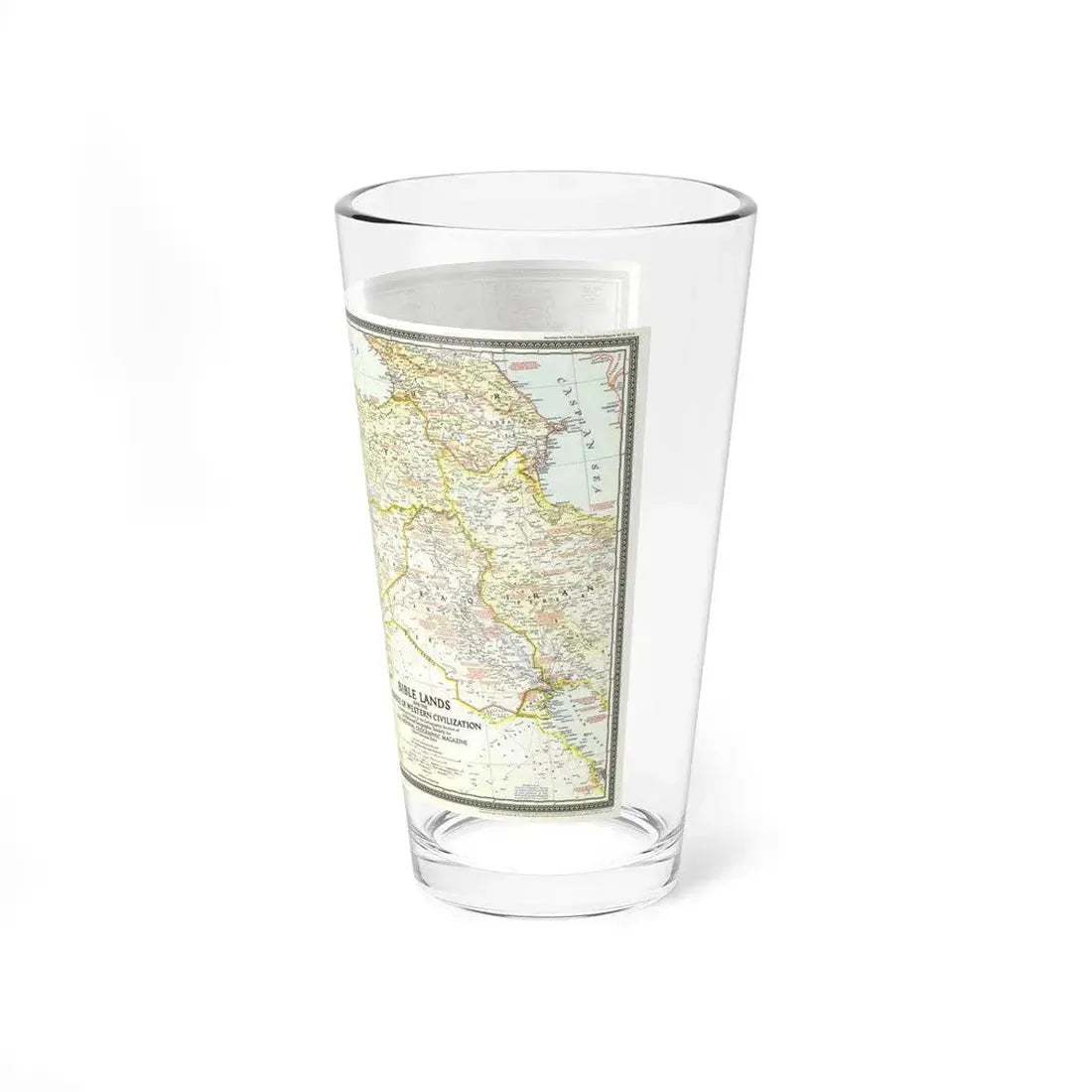 Middle East - Bible Lands and the Cradle of Western Civilization (1946) (Map) Pint Glass 16oz - Go Mug Yourself