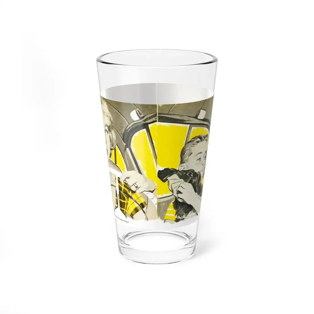 Mike Ludlow illustration, Woman's Day, January 1958 (Magazine Illustration) Pint Glass 16oz - Go Mug Yourself