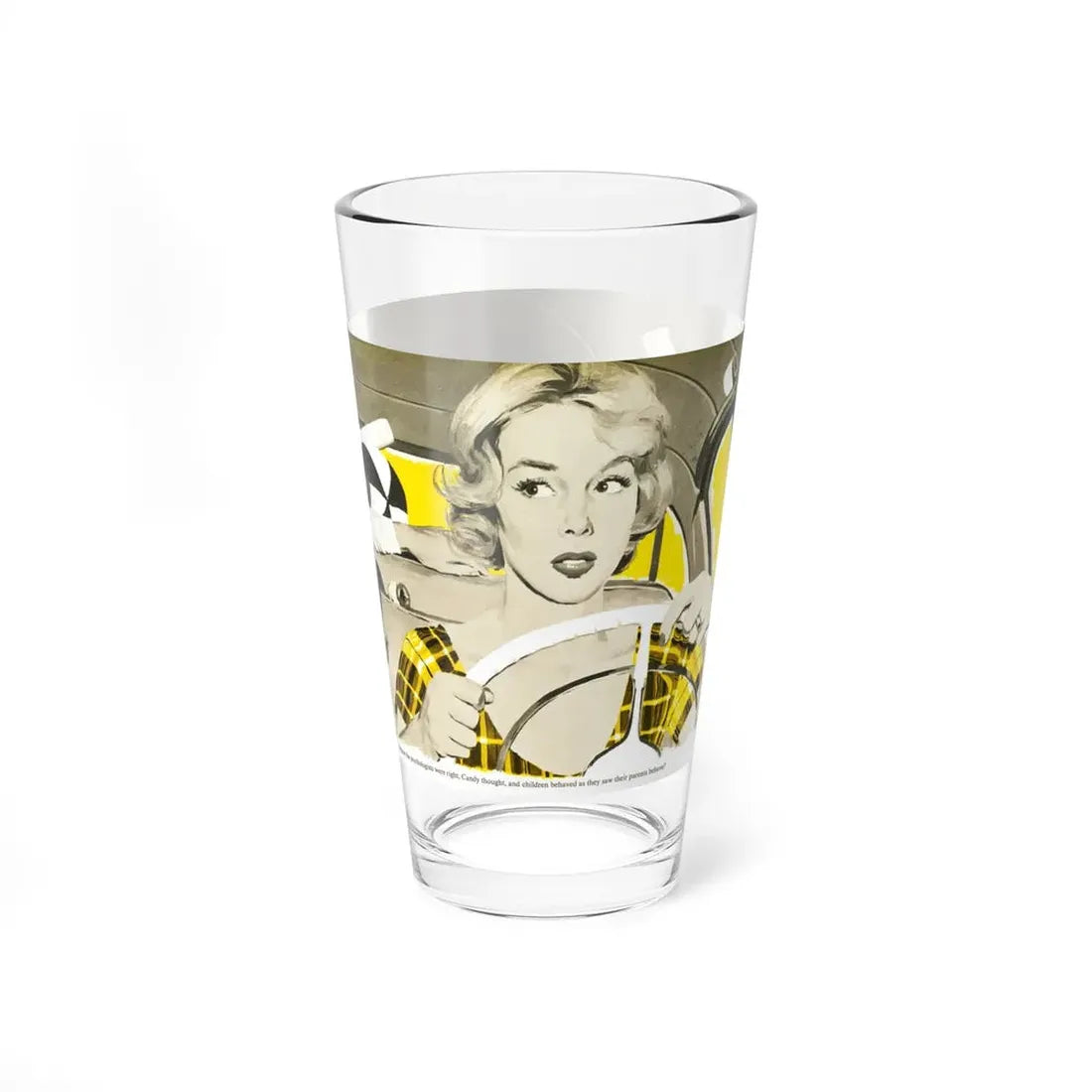 Mike Ludlow illustration, Woman's Day, January 1958 (Magazine Illustration) Pint Glass 16oz - Go Mug Yourself