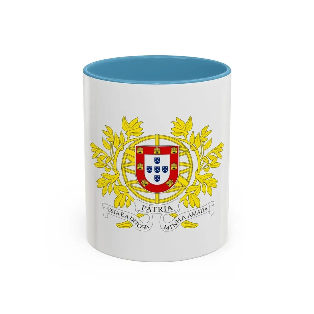 Military coat of arms of Portugal - Accent Coffee Mug 11oz Light Blue - Go Mug Yourself