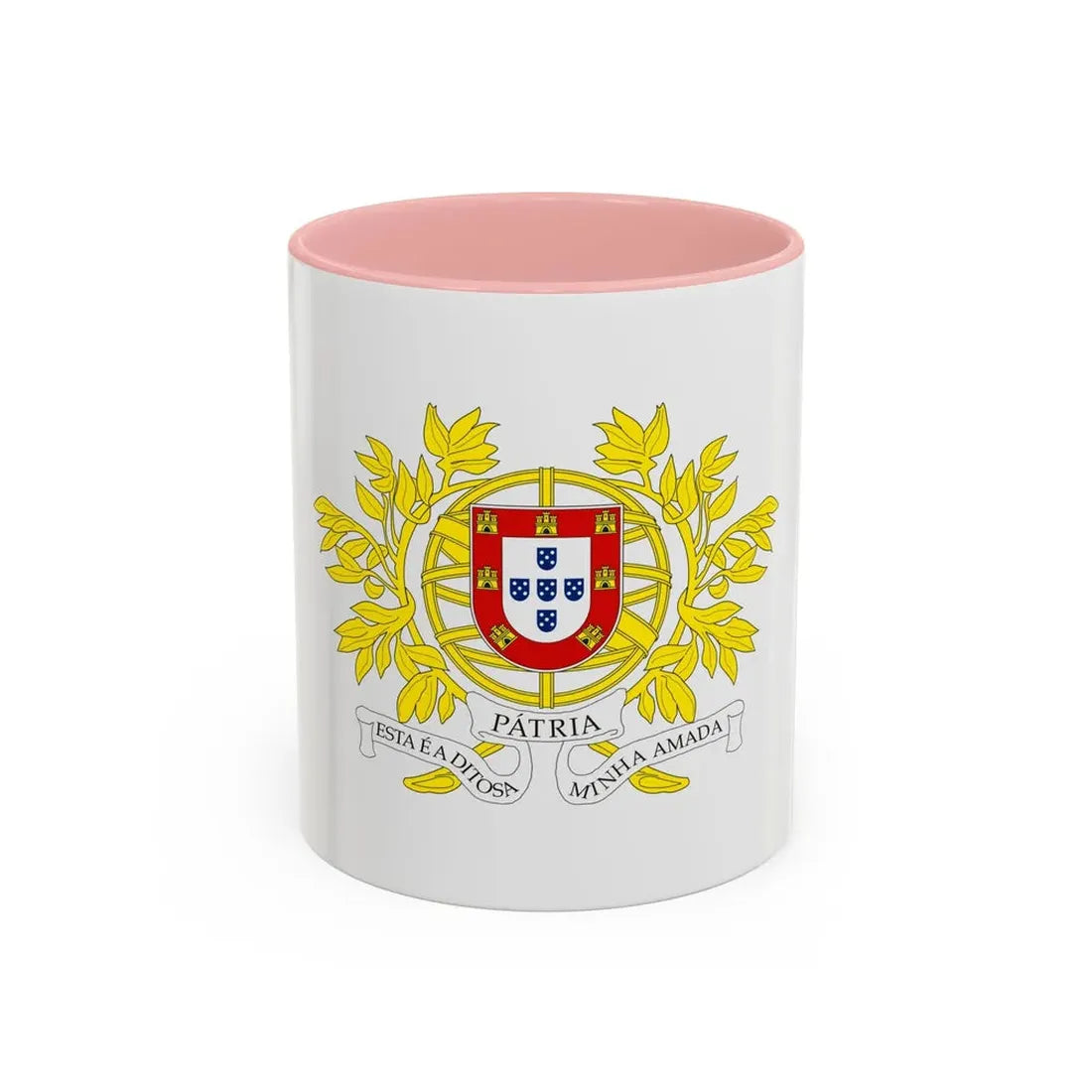 Military coat of arms of Portugal - Accent Coffee Mug 11oz Pink - Go Mug Yourself
