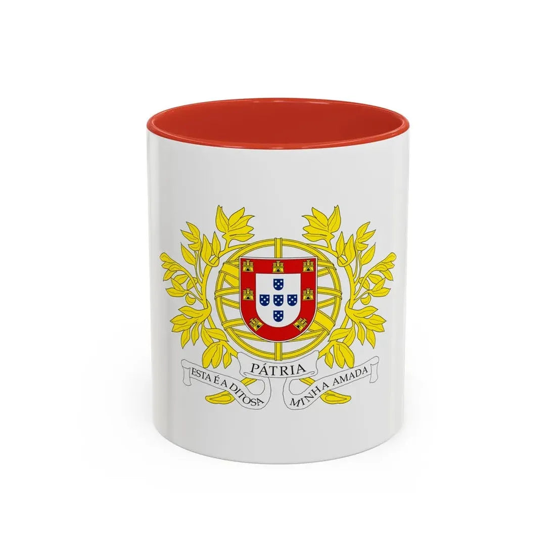 Military coat of arms of Portugal - Accent Coffee Mug 11oz Red - Go Mug Yourself