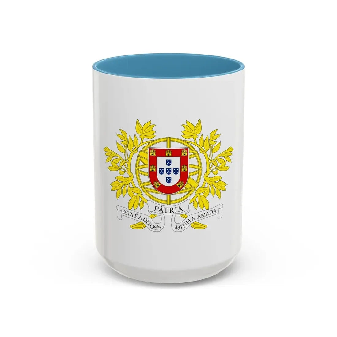 Military coat of arms of Portugal - Accent Coffee Mug 15oz Light Blue - Go Mug Yourself