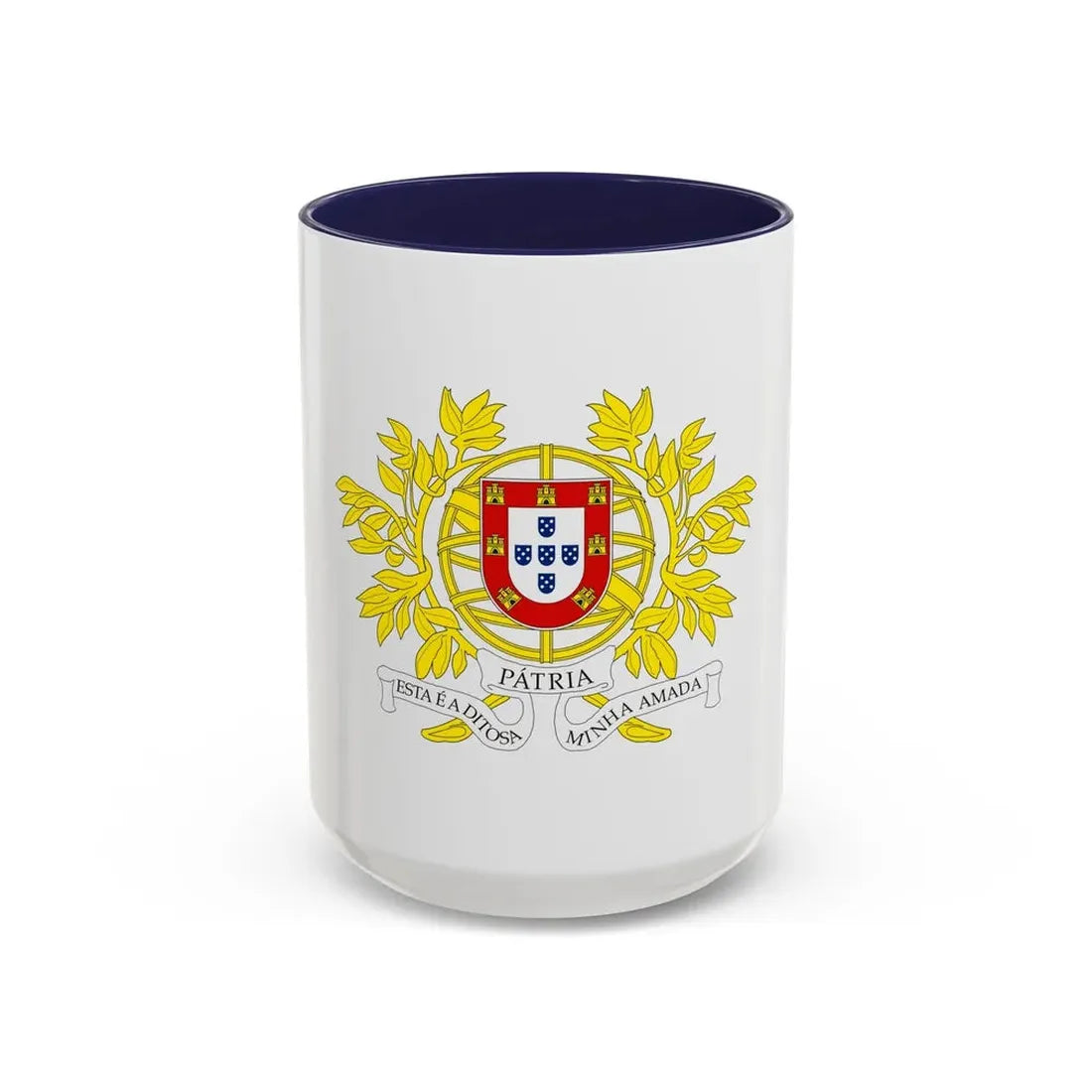 Military coat of arms of Portugal - Accent Coffee Mug 15oz Navy - Go Mug Yourself