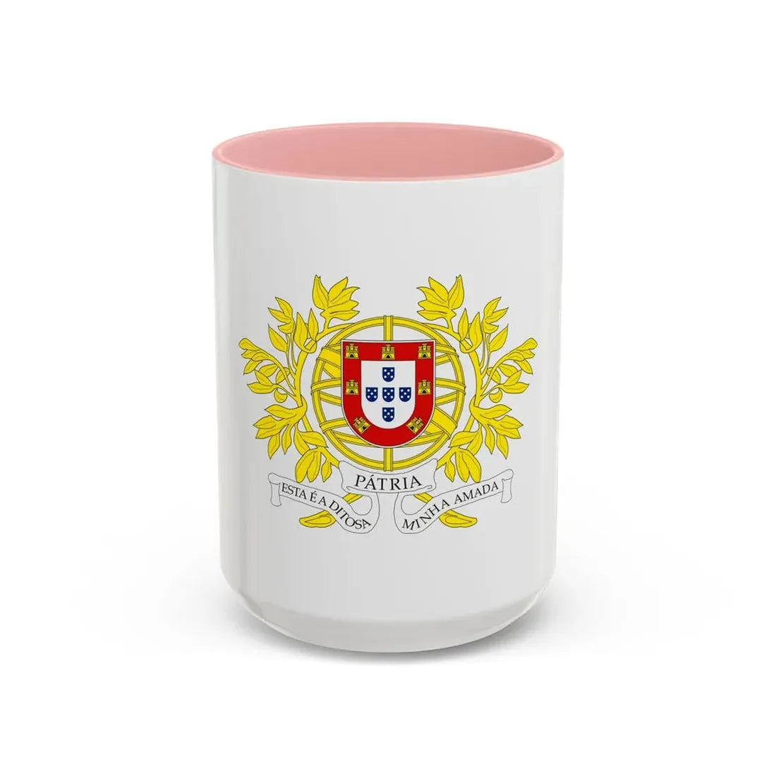 Military coat of arms of Portugal - Accent Coffee Mug 15oz Pink - Go Mug Yourself