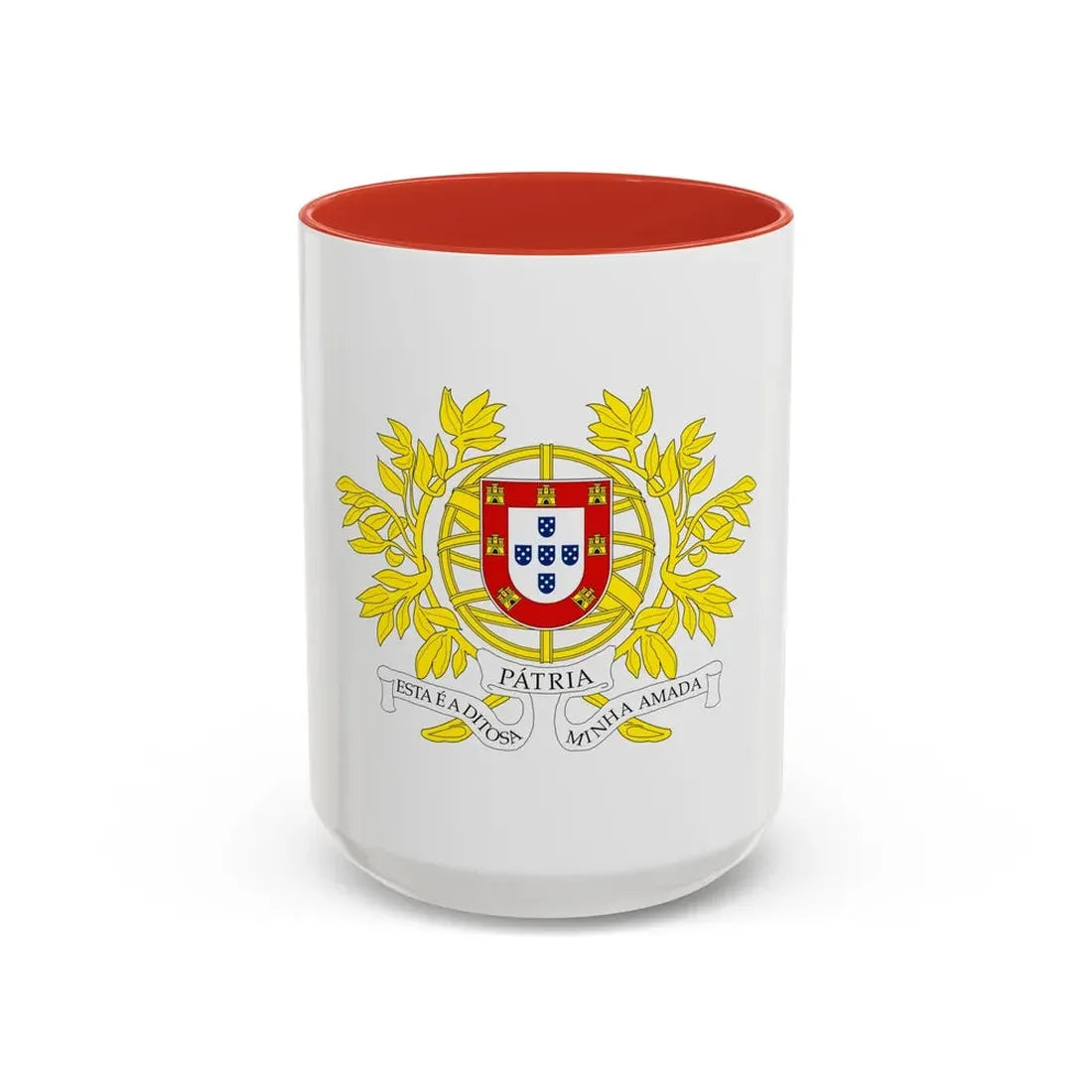 Military coat of arms of Portugal - Accent Coffee Mug 15oz Red - Go Mug Yourself