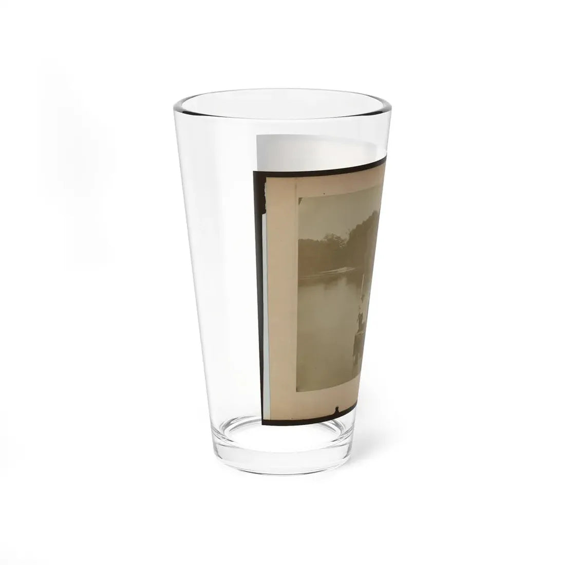Military Construction In Northern Virginia Five Men In Three Blanket Boats Strapped Together On The Potomac River (U.S. Civil War) Pint Glass 16oz - Go Mug Yourself