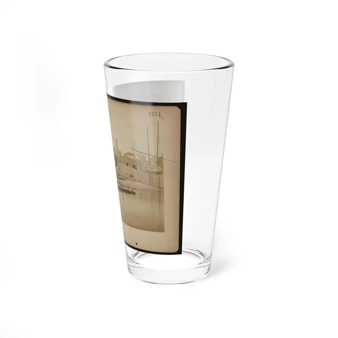 Military Construction In Northern Virginia Men Sitting In Blanket Boats Strapped Together On The Potomac River (U.S. Civil War) Pint Glass 16oz - Go Mug Yourself