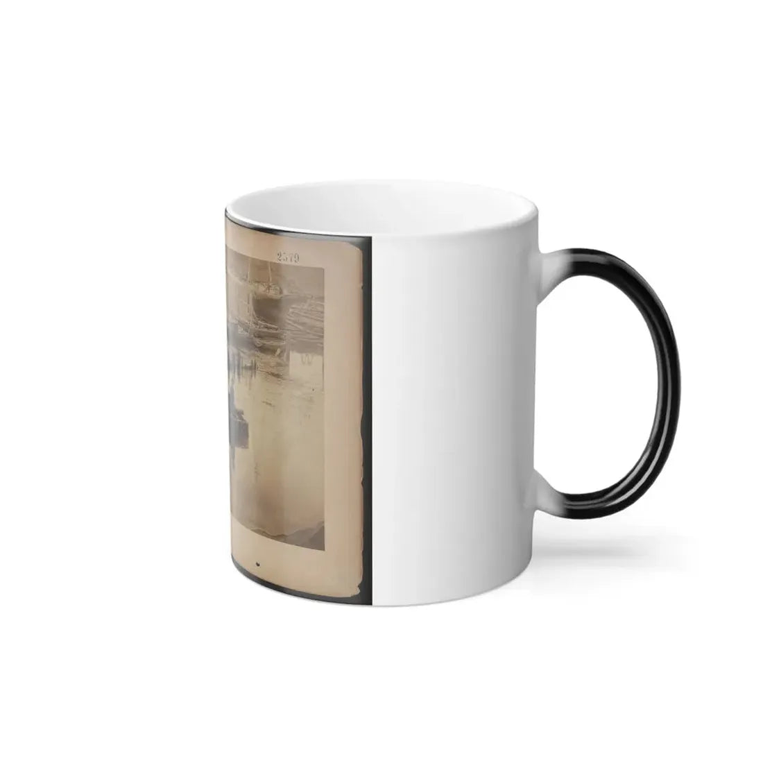 Military Construction in Northern Virginia Raft of Blanket Boats Ferrying Men and Timber Across the Potomac River (U.S. Civil War) Color Changing Coffee Mug 11oz - Go Mug Yourself