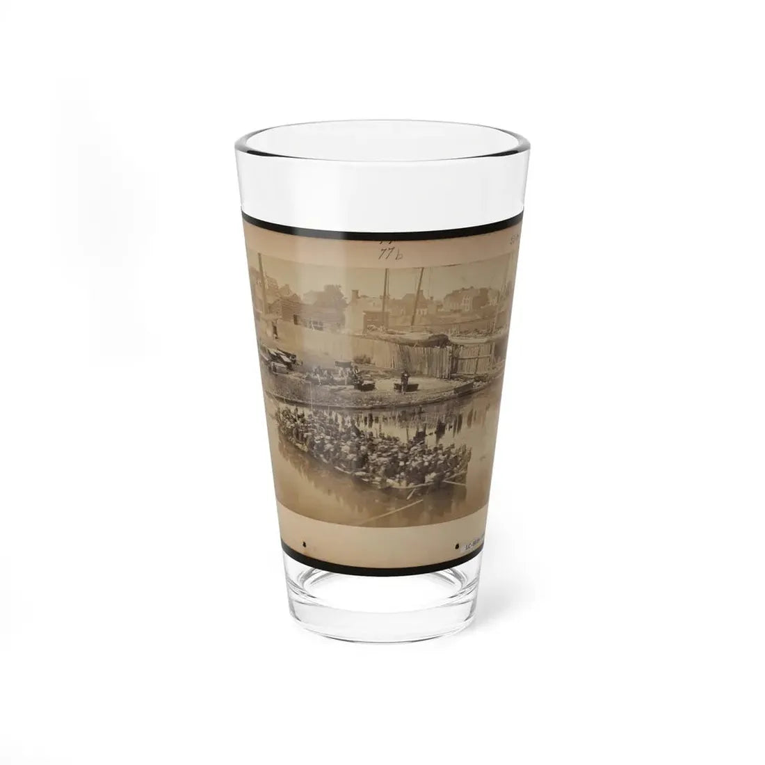 Military Construction In Northern Virginia Raft Of Blanket Boats Ferrying Soldiers Across The Potomac River 001 (U.S. Civil War) Pint Glass 16oz 16oz - Go Mug Yourself