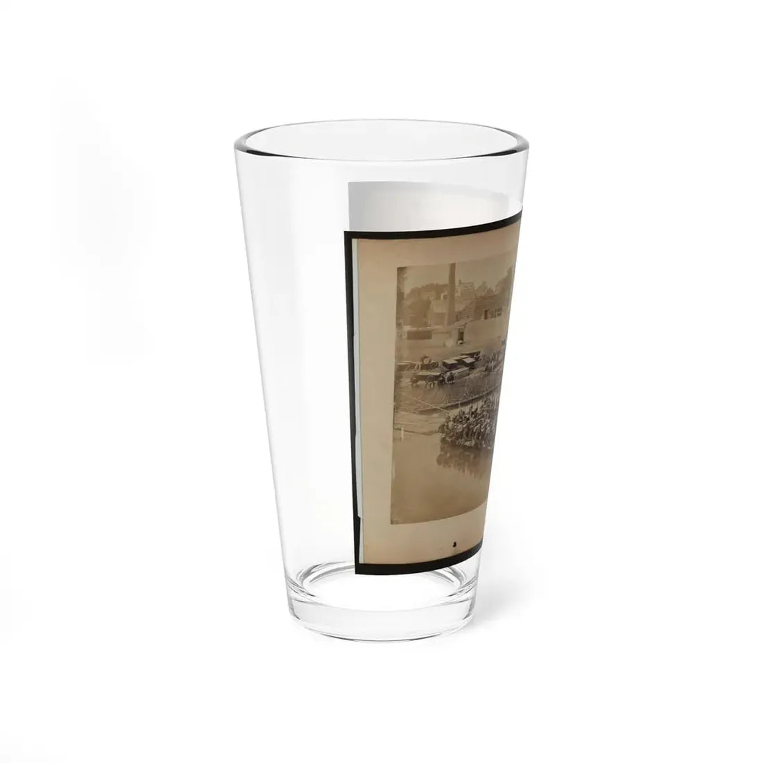 Military Construction In Northern Virginia Raft Of Blanket Boats Ferrying Soldiers Across The Potomac River 001 (U.S. Civil War) Pint Glass 16oz - Go Mug Yourself