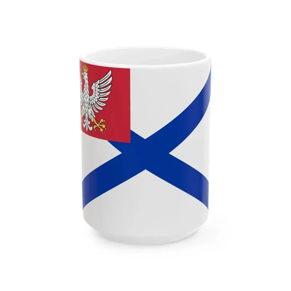 Military ensign of Vistula Flotilla of Congress Poland (Poland) White Coffee Mug 15oz - Go Mug Yourself