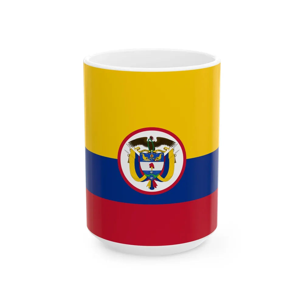 Military flag of Colombia (Colombia) White Coffee Mug 15oz - Go Mug Yourself