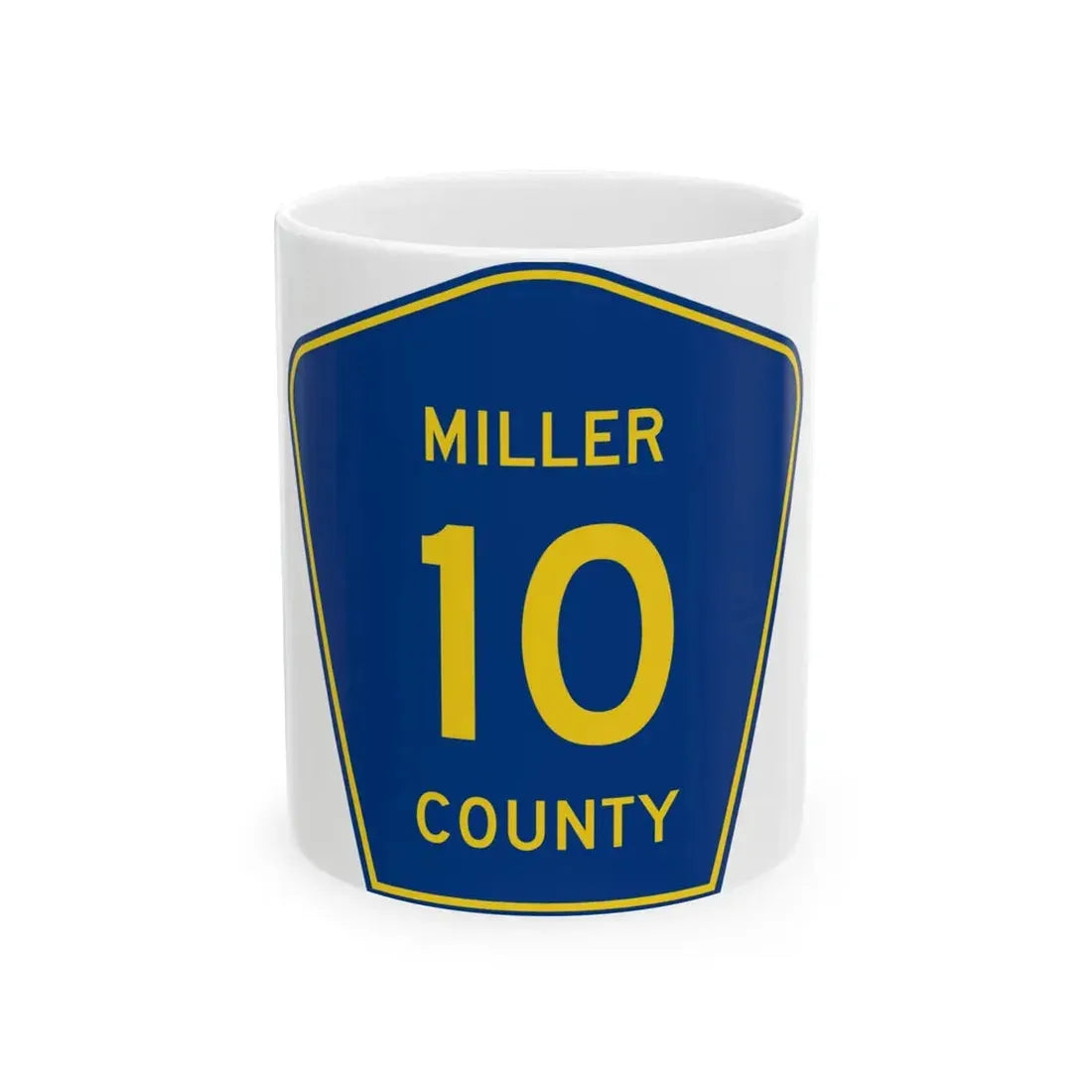 Miller County Route 10 AR (Arkansas) (Road Sign) White Coffee Mug 11oz - Go Mug Yourself
