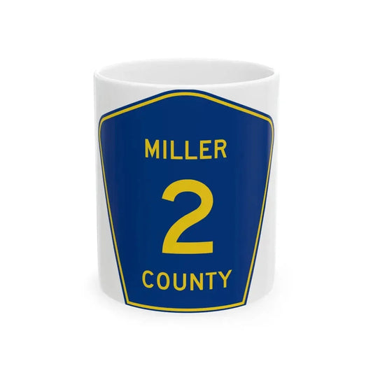 Miller County Route 2 AR (Arkansas) (Road Sign) White Coffee Mug 11oz - Go Mug Yourself