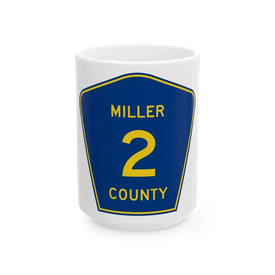 Miller County Route 2 AR (Arkansas) (Road Sign) White Coffee Mug 15oz - Go Mug Yourself