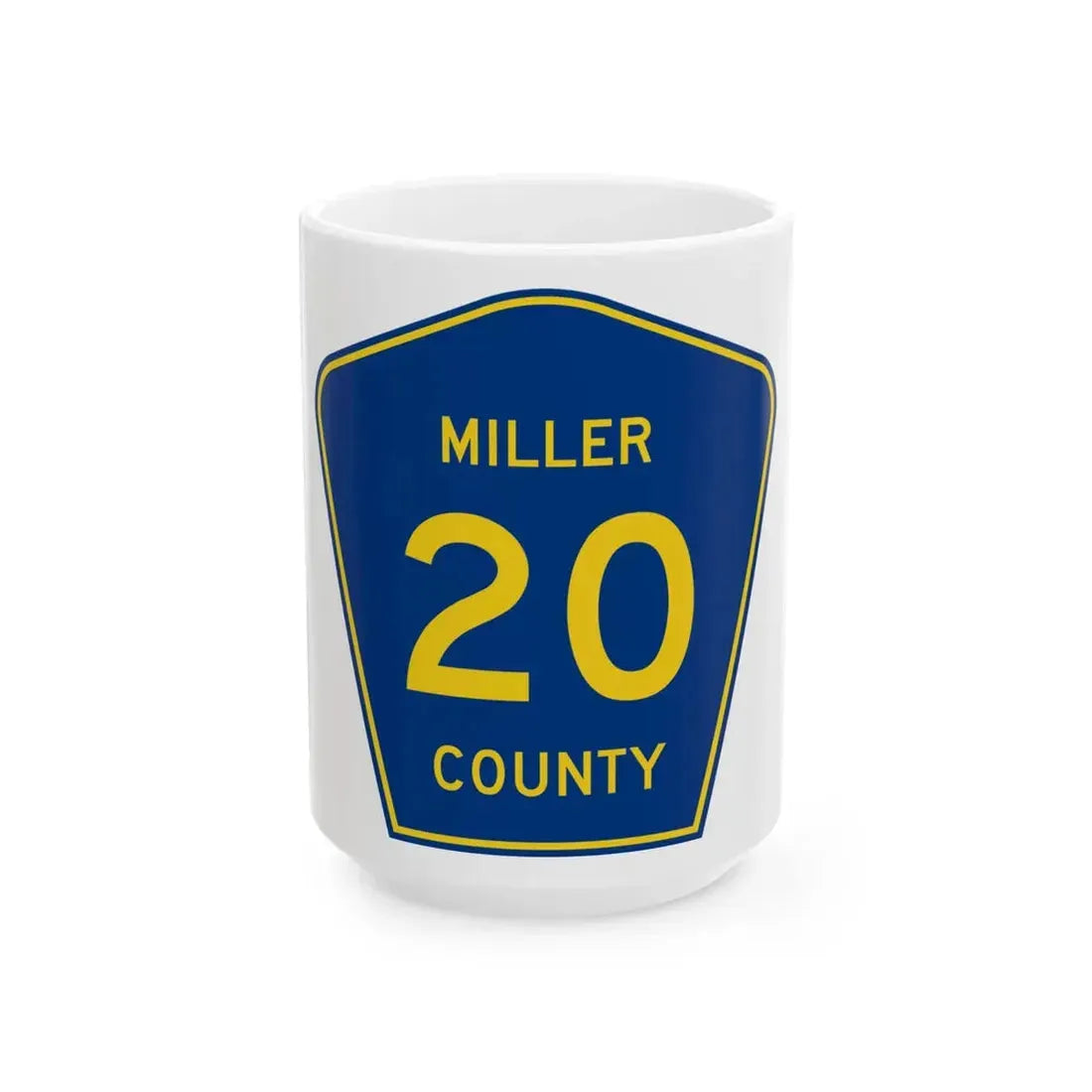 Miller County Route 20 AR (Arkansas) (Road Sign) White Coffee Mug 15oz - Go Mug Yourself