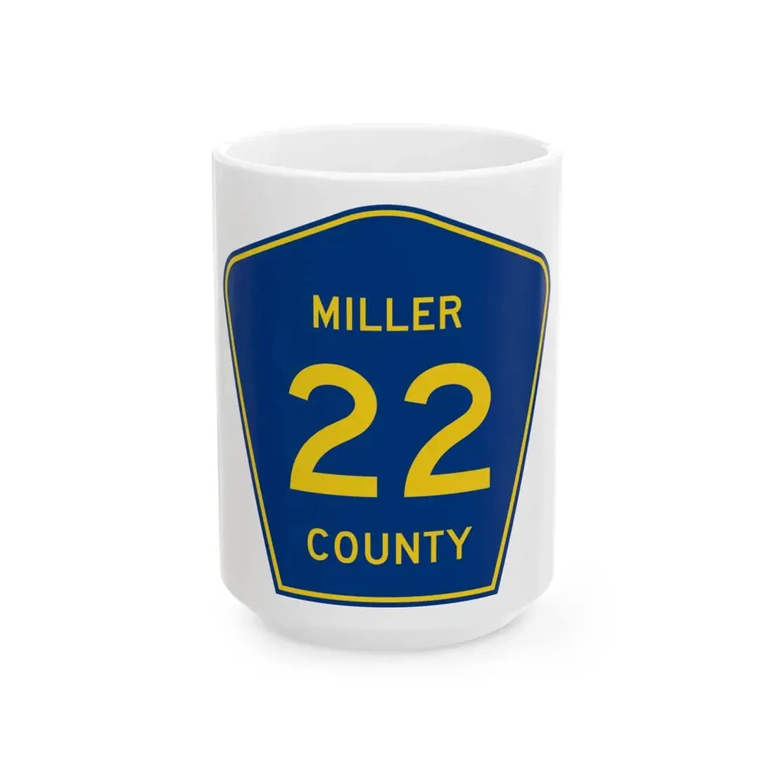 Miller County Route 22 AR (Arkansas) (Road Sign) White Coffee Mug 15oz - Go Mug Yourself