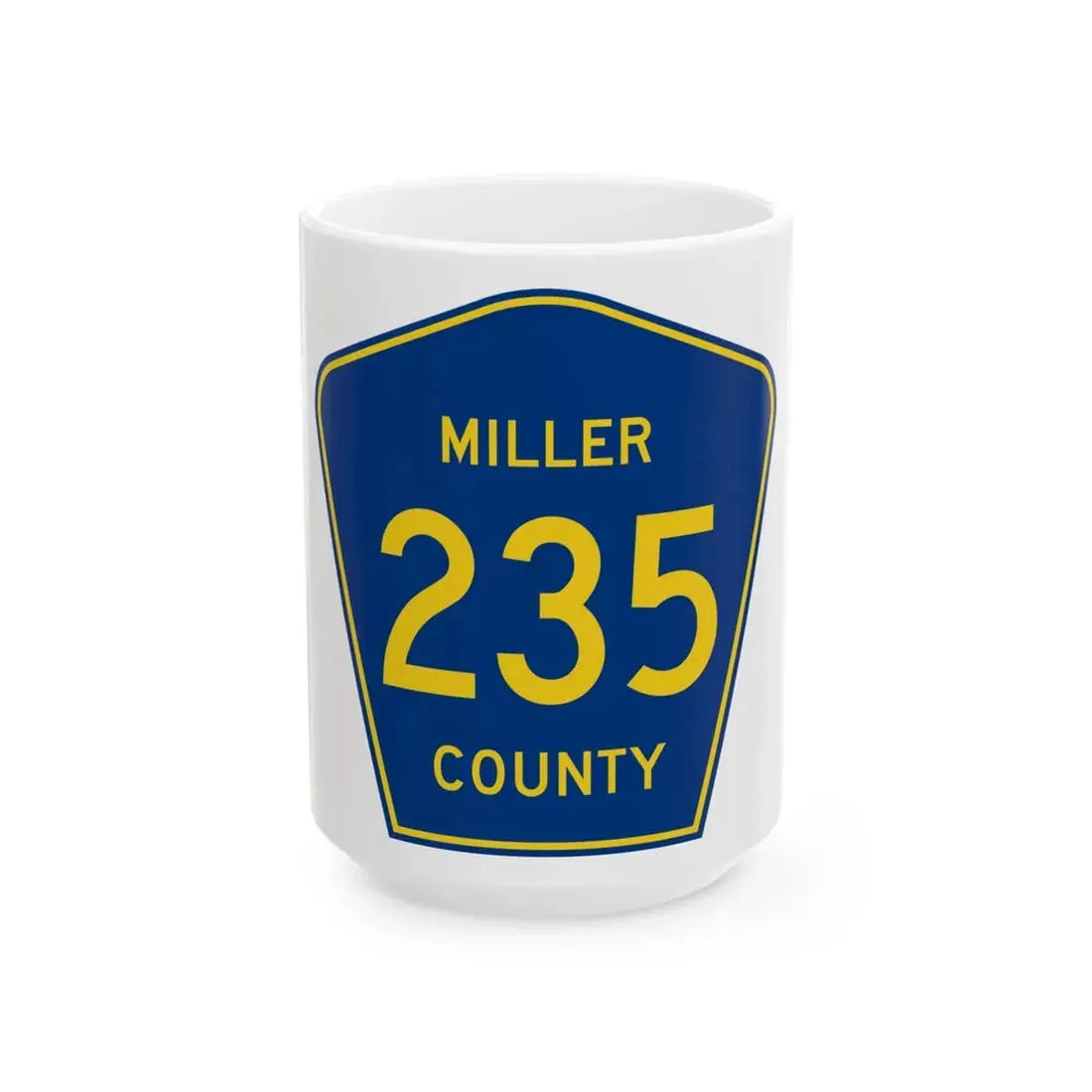 Miller County Route 235 AR (Arkansas) (Road Sign) White Coffee Mug 15oz - Go Mug Yourself