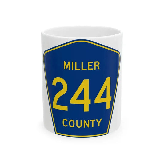 Miller County Route 244 AR (Arkansas) (Road Sign) White Coffee Mug 11oz - Go Mug Yourself