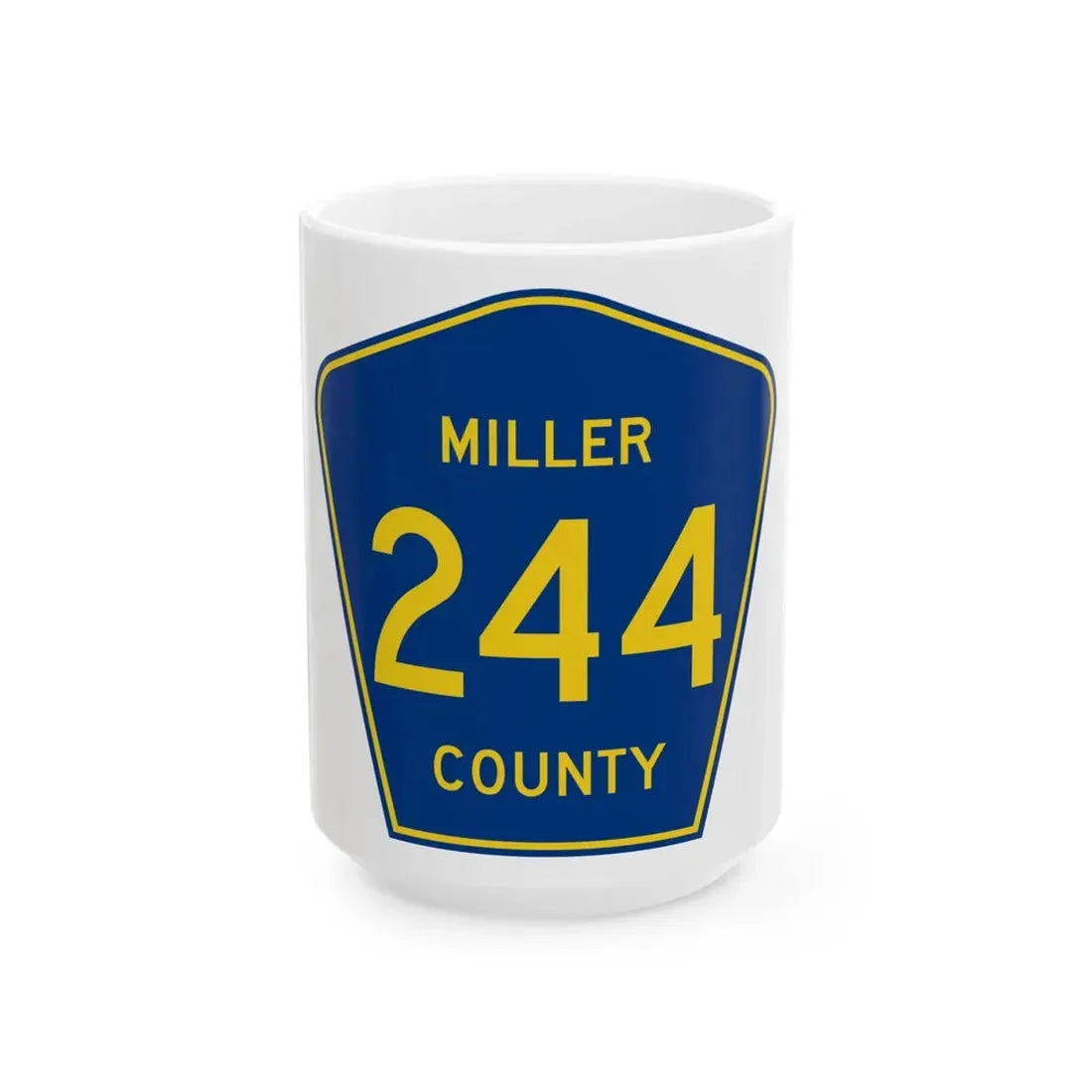 Miller County Route 244 AR (Arkansas) (Road Sign) White Coffee Mug 15oz - Go Mug Yourself