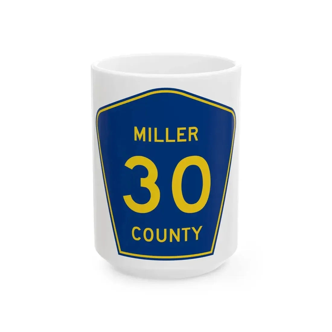 Miller County Route 30 AR (Arkansas) (Road Sign) White Coffee Mug 15oz - Go Mug Yourself