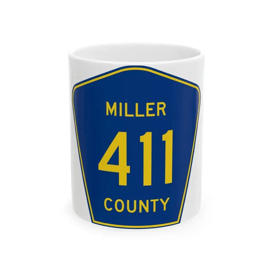 Miller County Route 411 AR (Arkansas) (Road Sign) White Coffee Mug 11oz - Go Mug Yourself