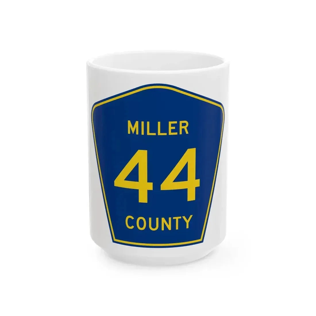 Miller County Route 44 AR (Arkansas) (Road Sign) White Coffee Mug 15oz - Go Mug Yourself