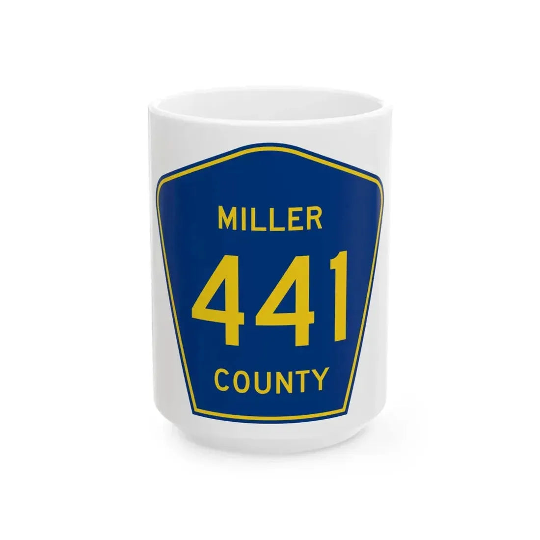 Miller County Route 441 AR (Arkansas) (Road Sign) White Coffee Mug 15oz - Go Mug Yourself