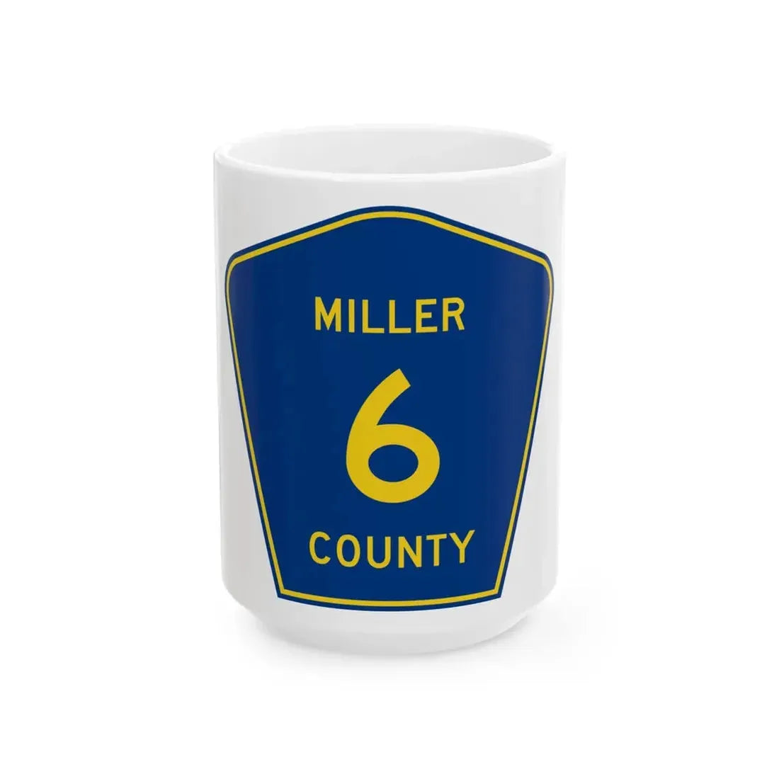 Miller County Route 6 AR (Arkansas) (Road Sign) White Coffee Mug 15oz - Go Mug Yourself