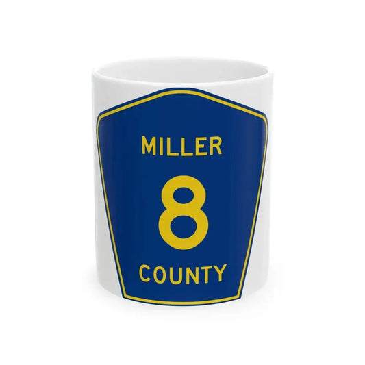 Miller County Route 8 AR (Arkansas) (Road Sign) White Coffee Mug 11oz - Go Mug Yourself