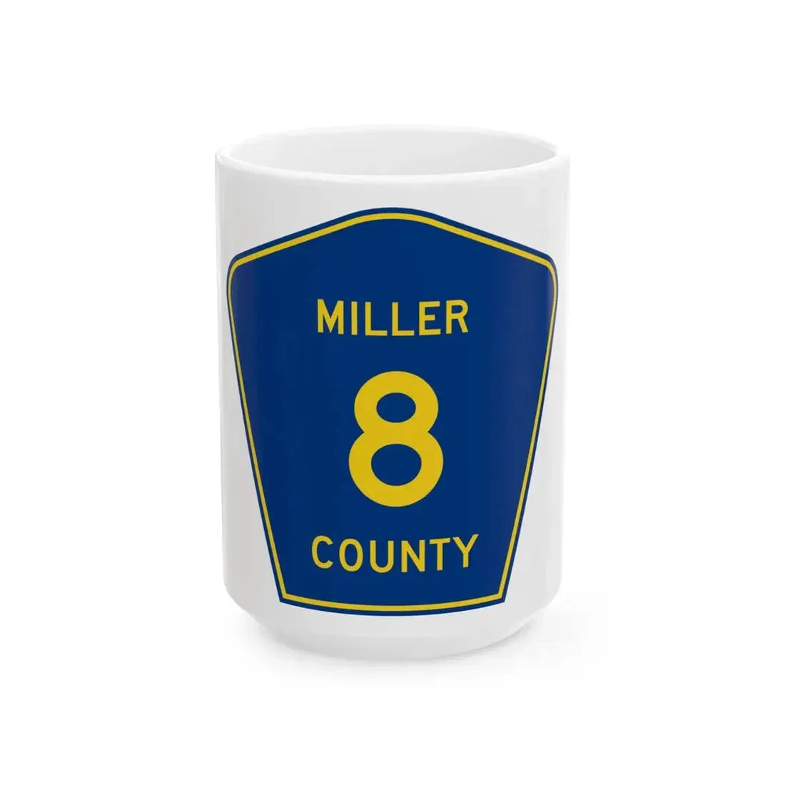 Miller County Route 8 AR (Arkansas) (Road Sign) White Coffee Mug 15oz - Go Mug Yourself