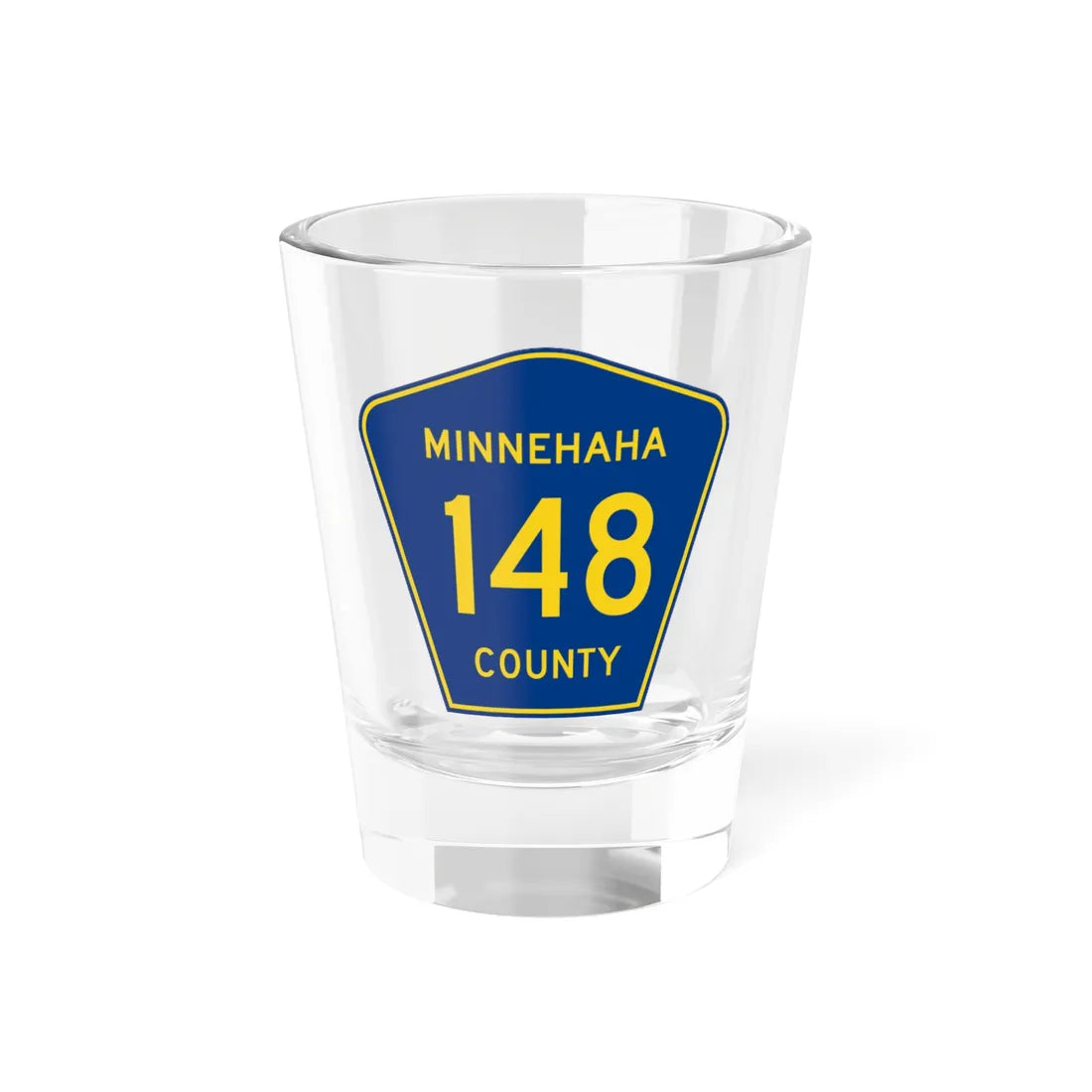 Minnehaha County 148 (South Dakota) (Road Sign) Shot Glass 1.5oz 1.5oz - Go Mug Yourself