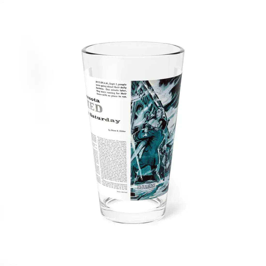 Minnesota Died on Saturday, For Men Only, February 1959 (Magazine Illustration) Pint Glass 16oz 16oz - Go Mug Yourself